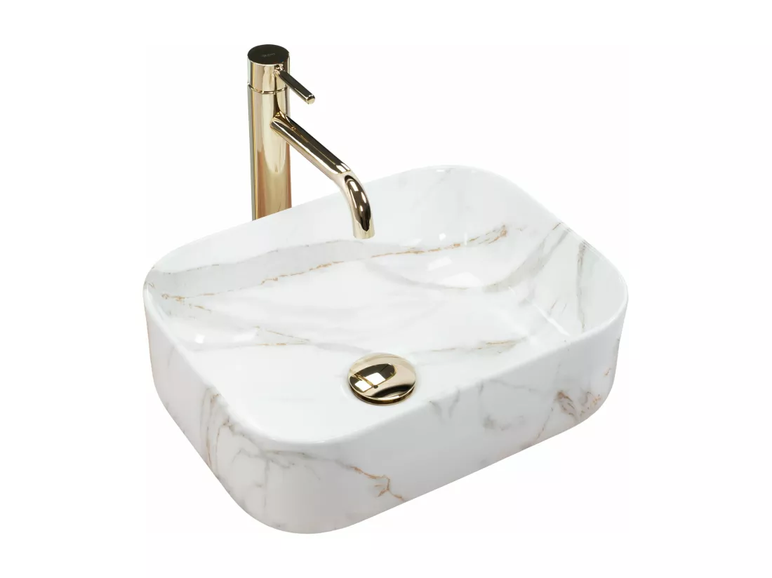 Vasque À Poser Rea Demi Mini Shiny Aiax White