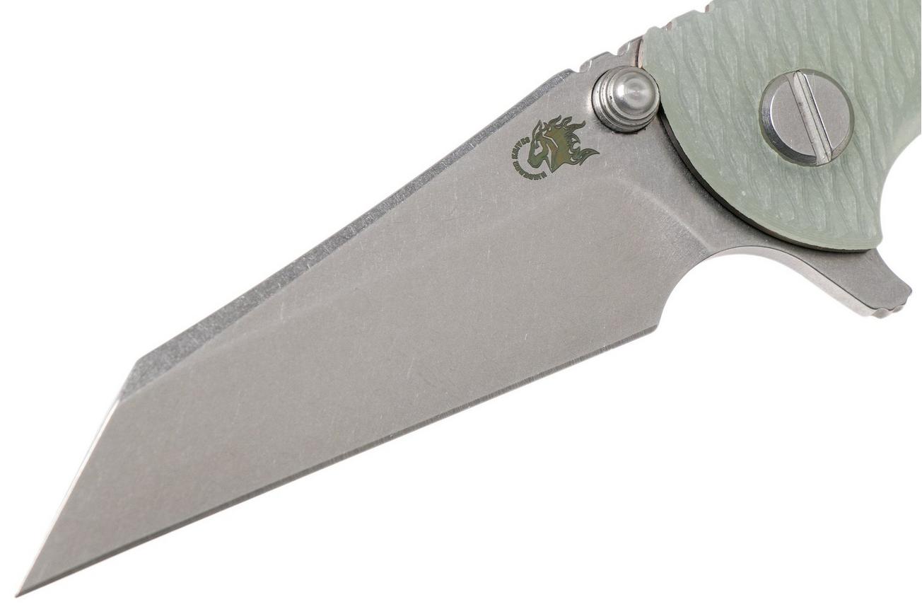 Rick Hinderer XM18 3” Wharncliffe CPM 20CV Stonewash, Bronze, Translucent G10, zakmes
