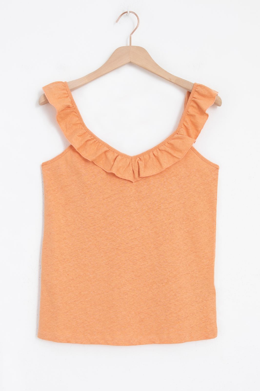 Oranje singlet met ruffles