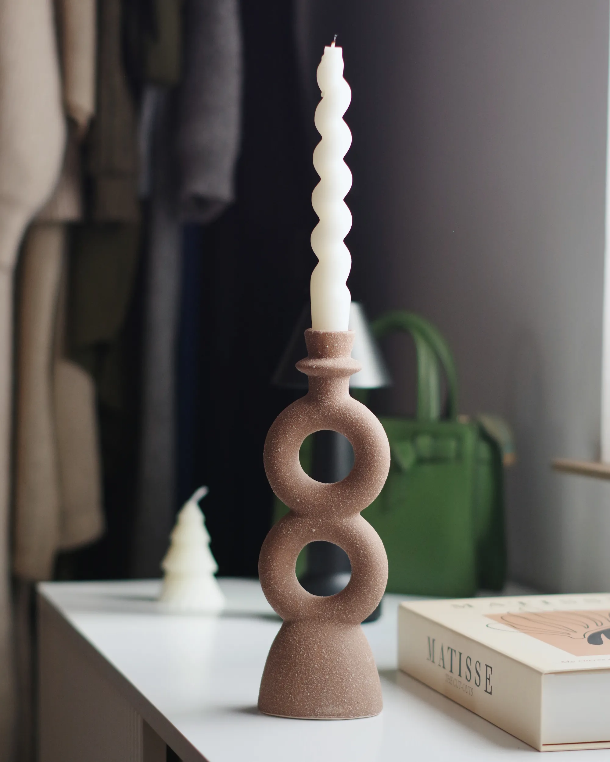 Kaarshouder NAOUSA Keramiek 23 cm Beige