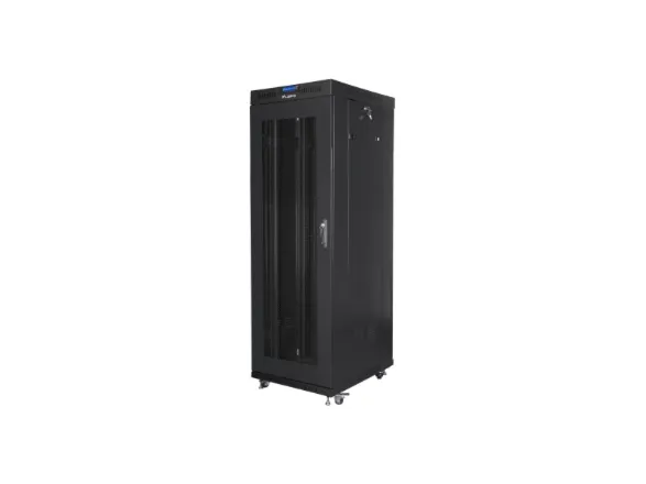 Lanberg - Rack kabinet - med display, 4 køleblæsere - sort, RAL 9004 - 37U - 19