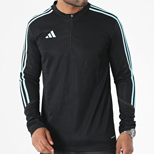 Sweat Col Zippé A Bandes Tiro23 IL9550 Noir