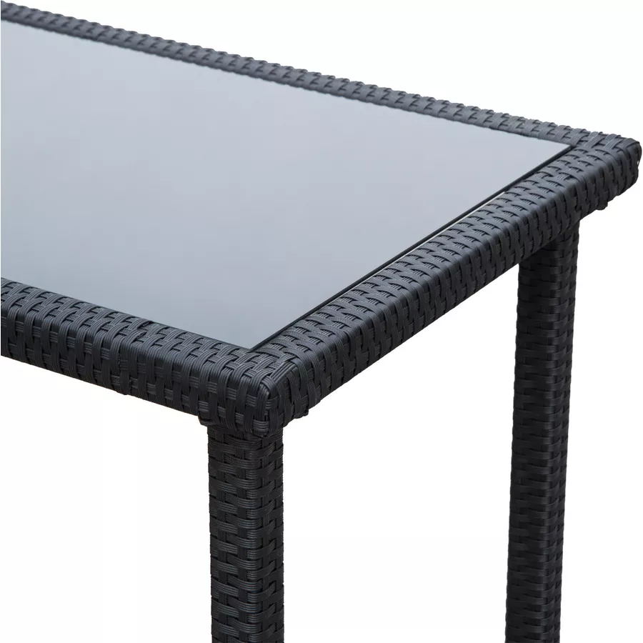 Outsunny Sitzgruppe aus Polyrattan geflecht schwarz, cremeweiß