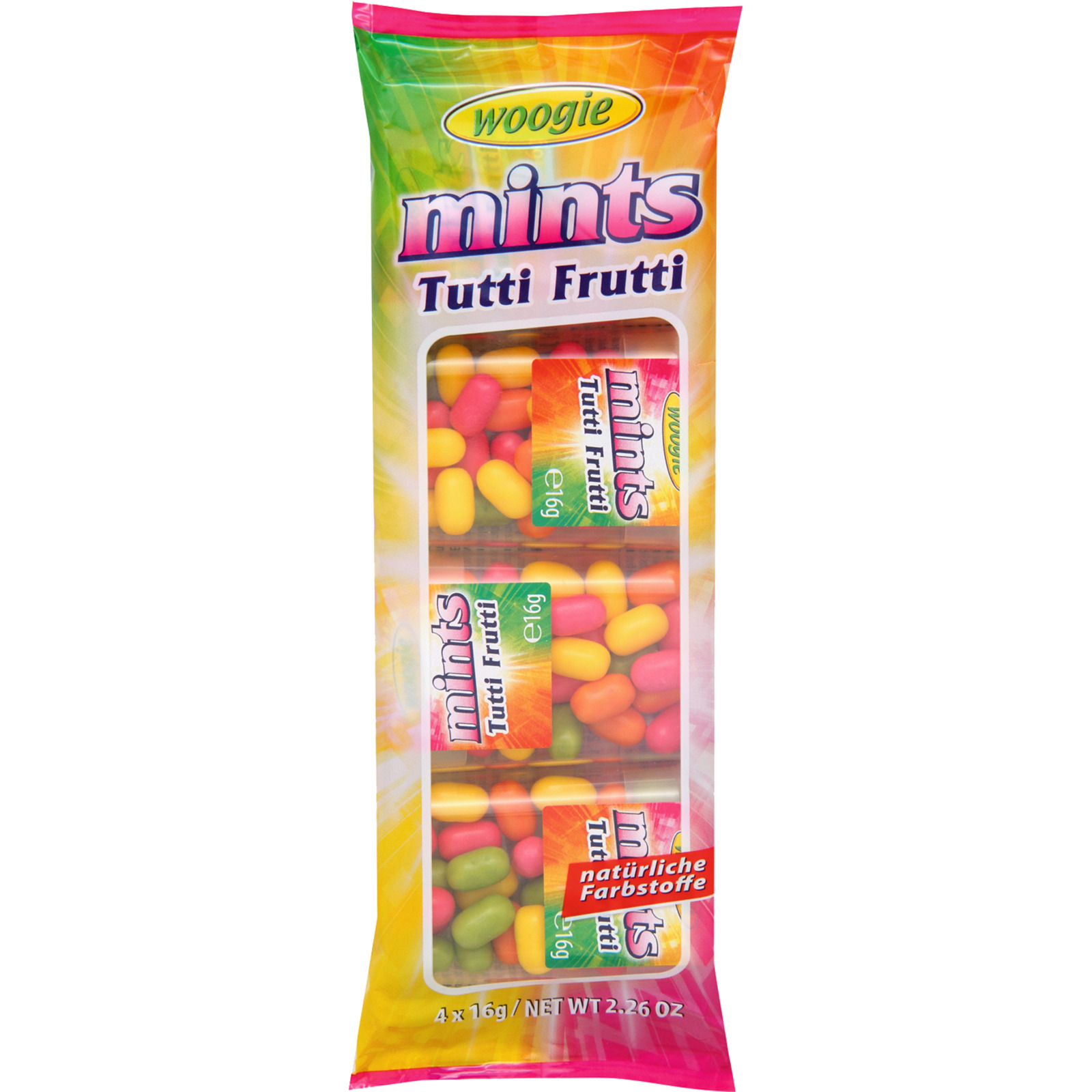 Woogie Mints Tutti Frutti 4x16g