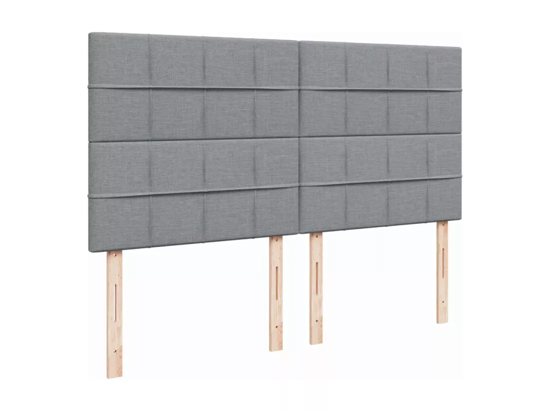 Sommier à lattes de lit avec matelas Gris clair 180x200cm Tissu