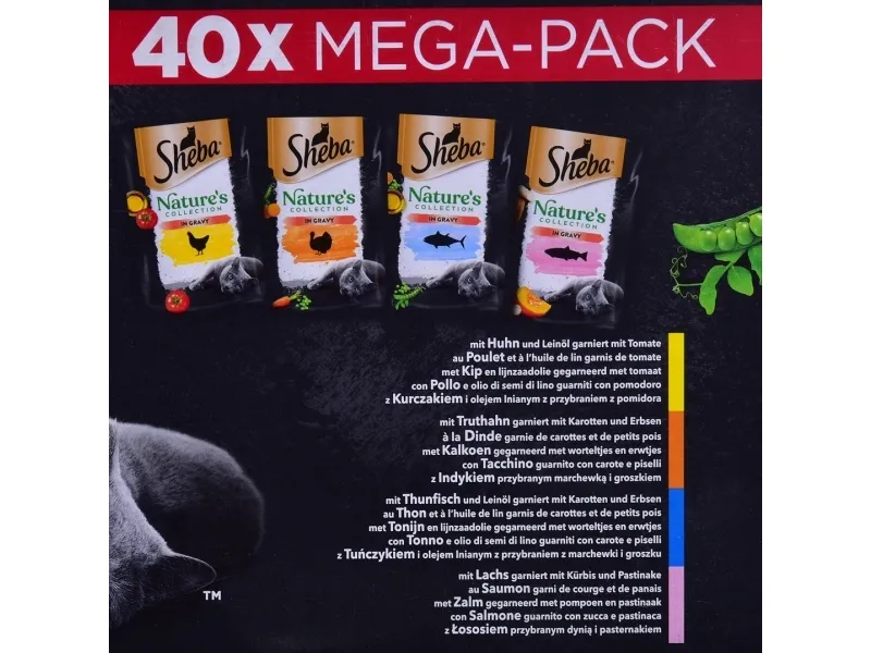 SHEBA Nature's mix smagsvarianter i sauce katteposer40x85g