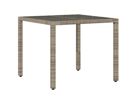 VIDAXL - Table de jardin dessus en verre gris 90x90x75 cm résine tres...