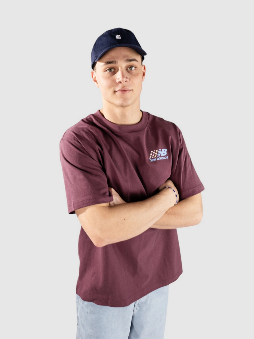 New Balance Athletics Multi Color Logo T-Shirt faded plum