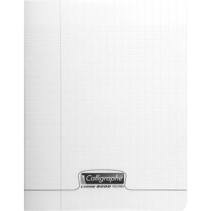 Cahier piqué 8000 POLYPRO 17x22 cm 140 pages grands carreaux 90 g - Incolore