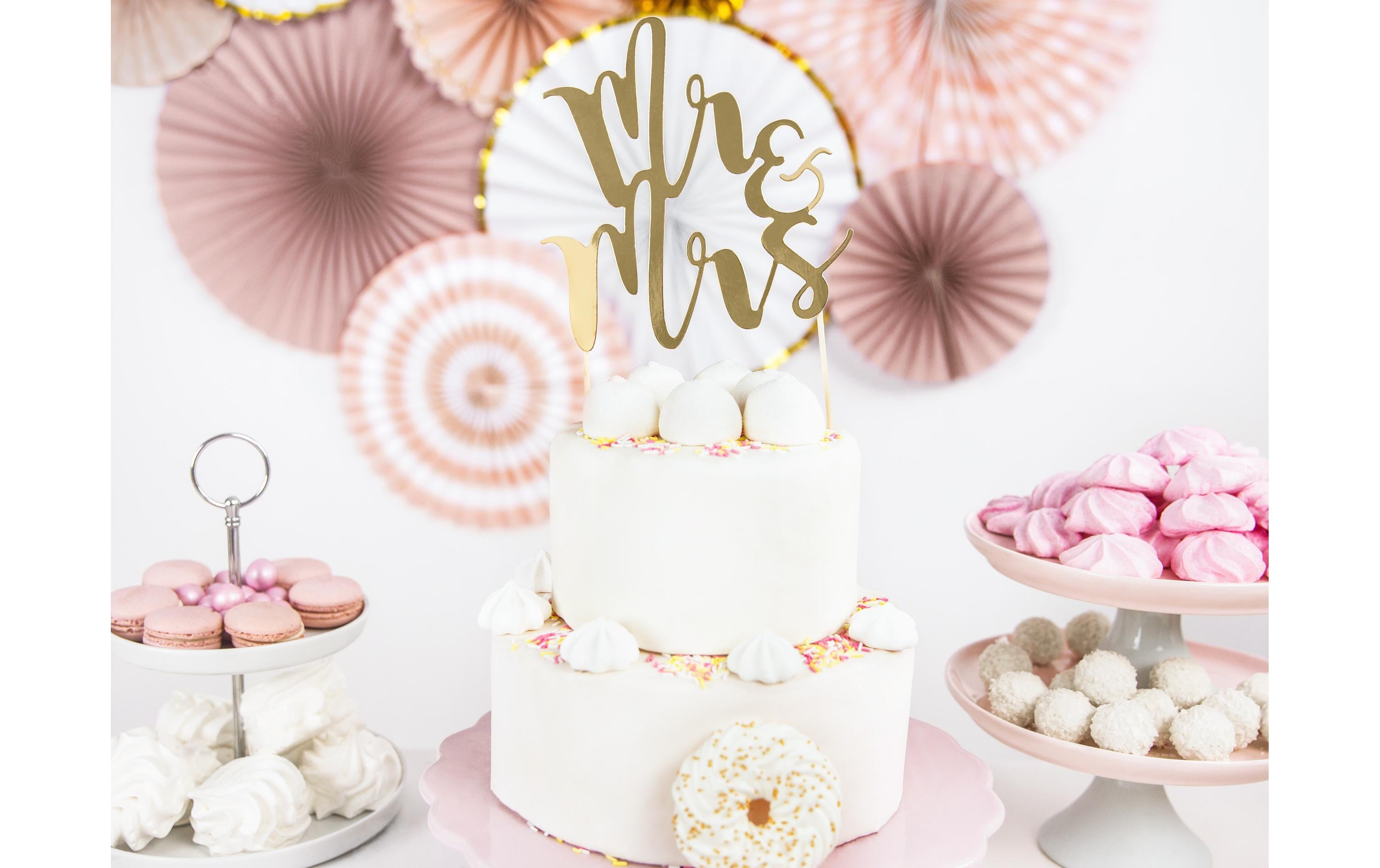 Kuchen-Topper Mr & Mrs 25.5 cm, 1 Stück, GoldCake Topper – Kuchenstecker für die Hochzeitstorte oder als Kuchendekoration für die Verlobungsfeier