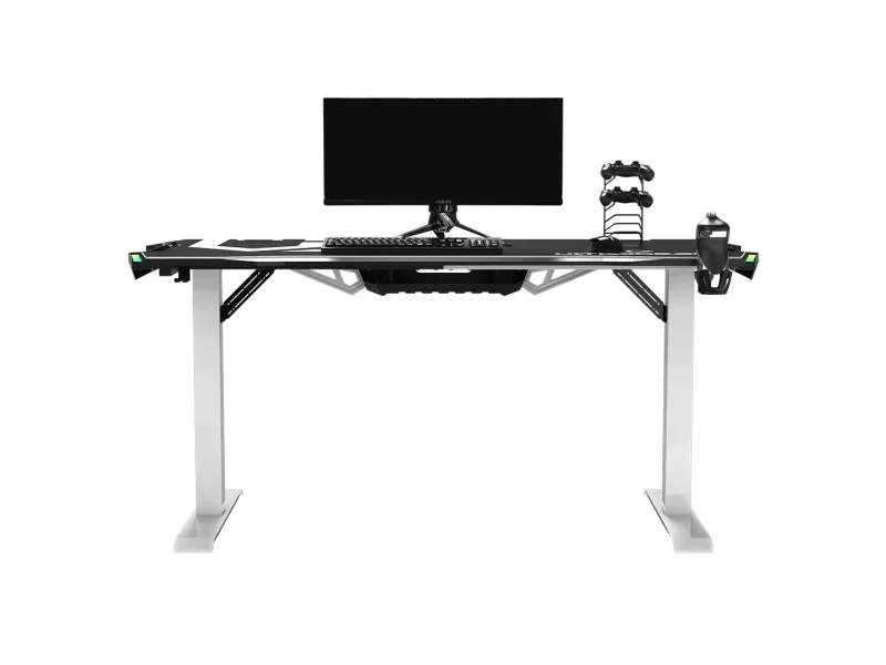 Ultradesk Force, Lige, Friform facon, Spil, Sort, Hvid, Rød/grøn/blå, 1660 mm