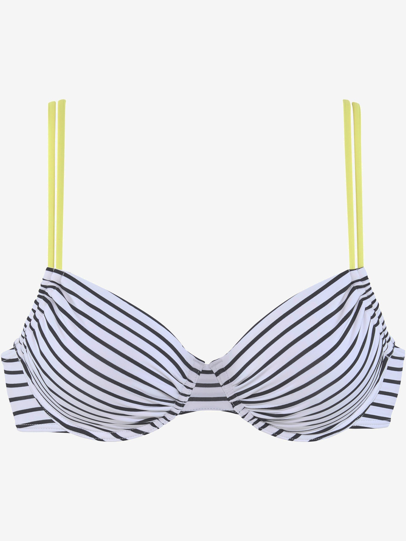 Haut de maillot de bain à armatures design rayé avec bretelles contrastées