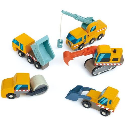 Tender leaf toys bouwvoertuigen - 5st