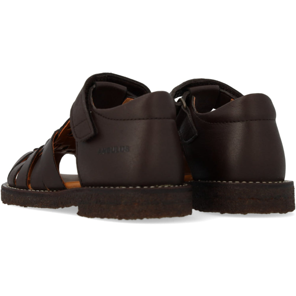 Køb Angulus Dark Brown Flettet Lædersandal