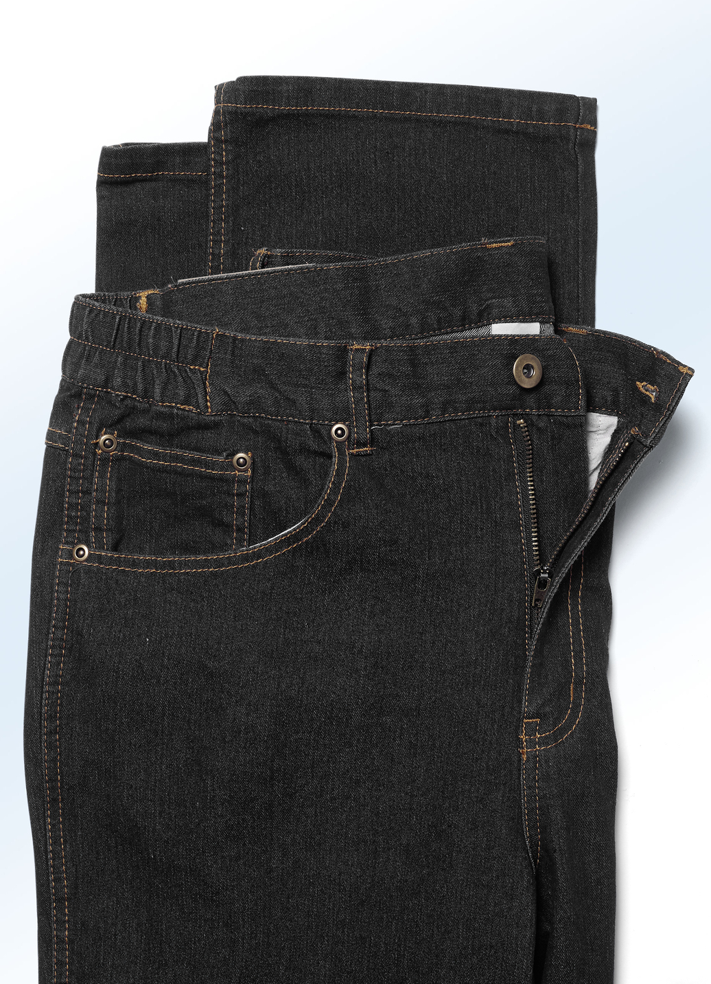Jeans mit Dehnbundeinsätzen in 3 Farben