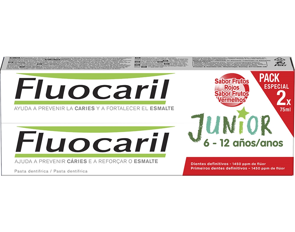 PASTA DENTIFRICA FLUOCARIL JÚNIOR FRUTOS VERMELHOS 2X75ML