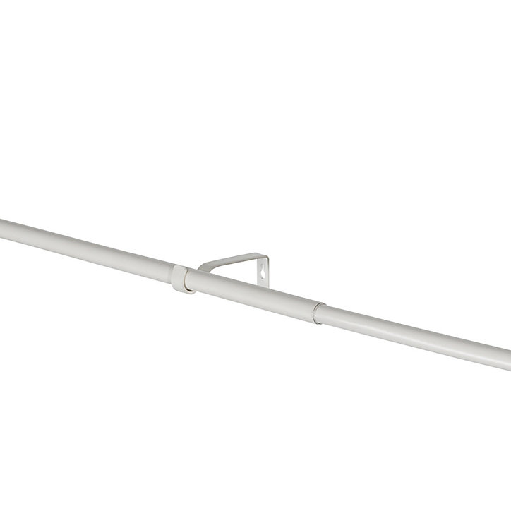 Ensemble barre à rideau industriel extensible blanc Anafi GoodHome L. 120/210 x Ø16/19 cm