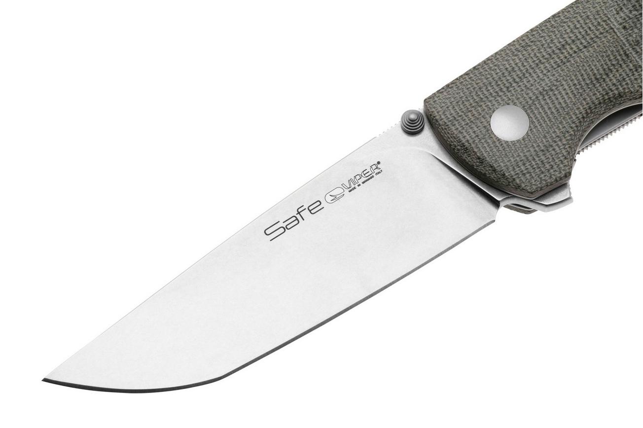 Viper Safe V6016CG3D Böhler M390, Green Canvas Micarta zakmes, Fabrizio Silvestrelli design