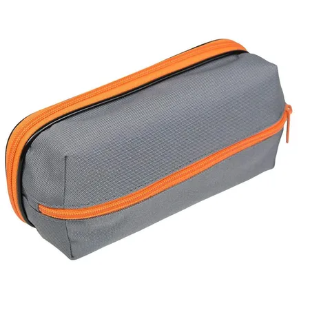 Idena Schlamper-Etui Duo, mit Seitenfach, grau/orange