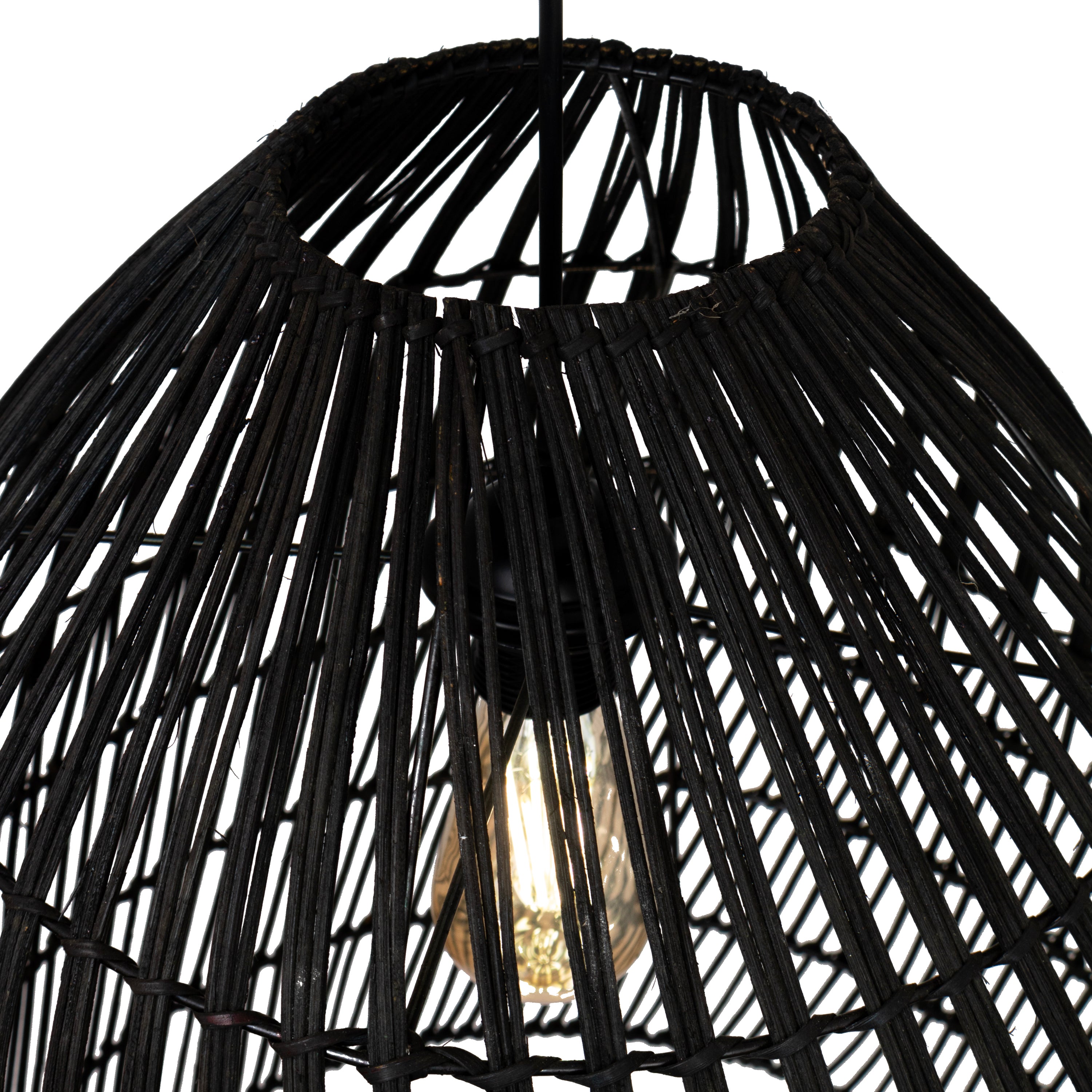 Abat-jour pour suspension - marco - rotin - noir - cezare - ø42cm