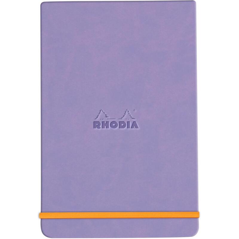 Rhodiarama Webnotepad rembordé rigide 9x14 cm 192 pages ligné microperforé papier ivoire 90g fermeture élastique - Iris