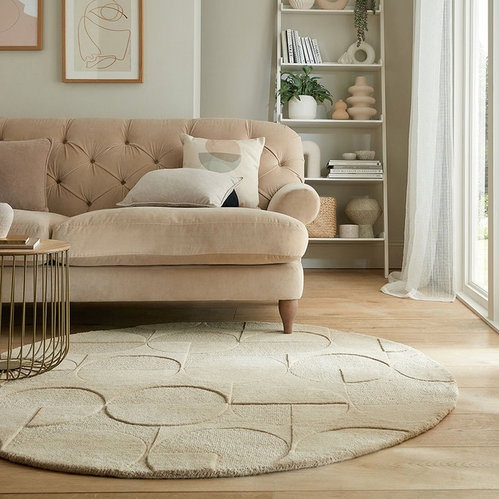 Rond modern vloerkleed - Mozo Gigi Beige/Crème