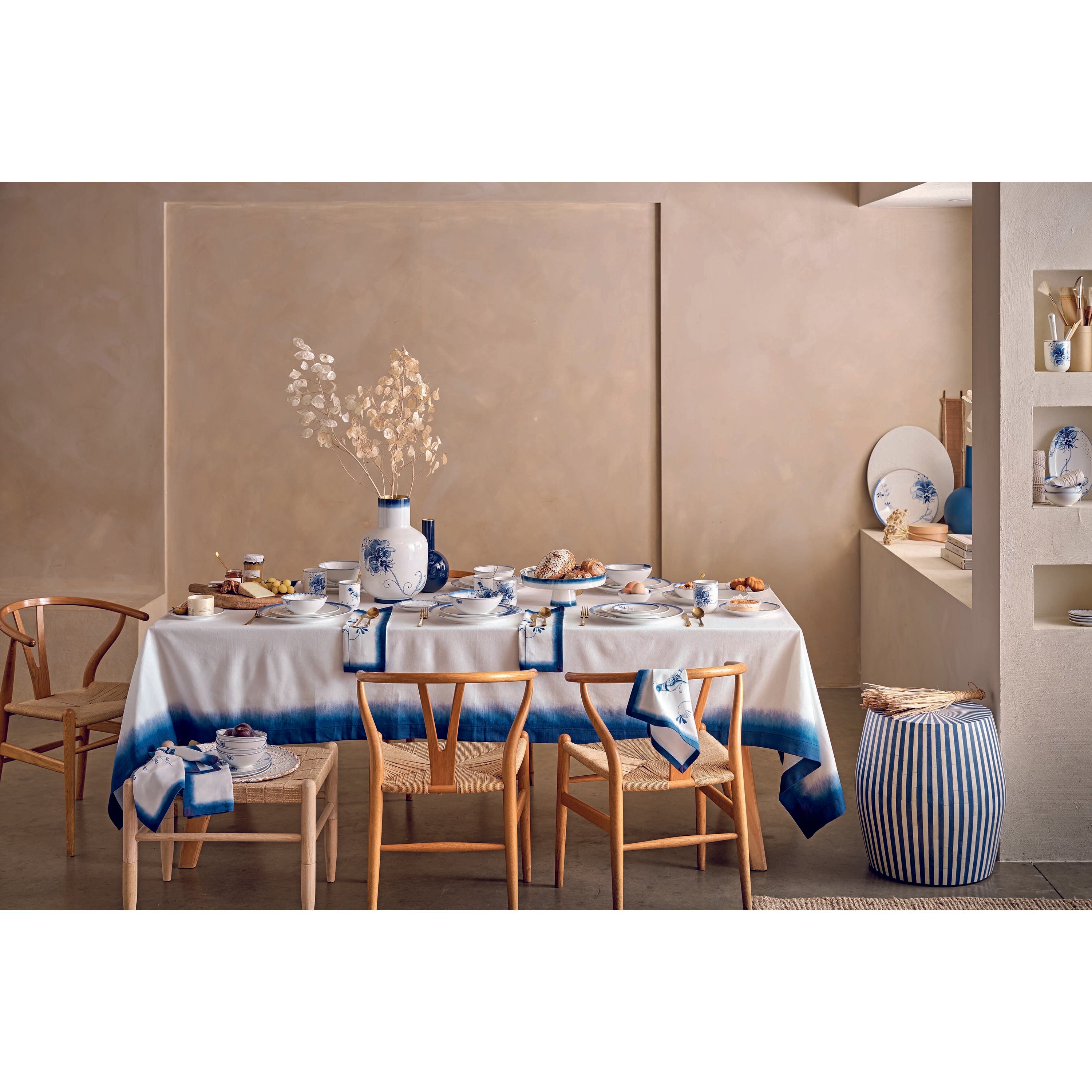 Pip Studio Kandelaar Swirl - van Glas - Donkerblauw - 28cm
