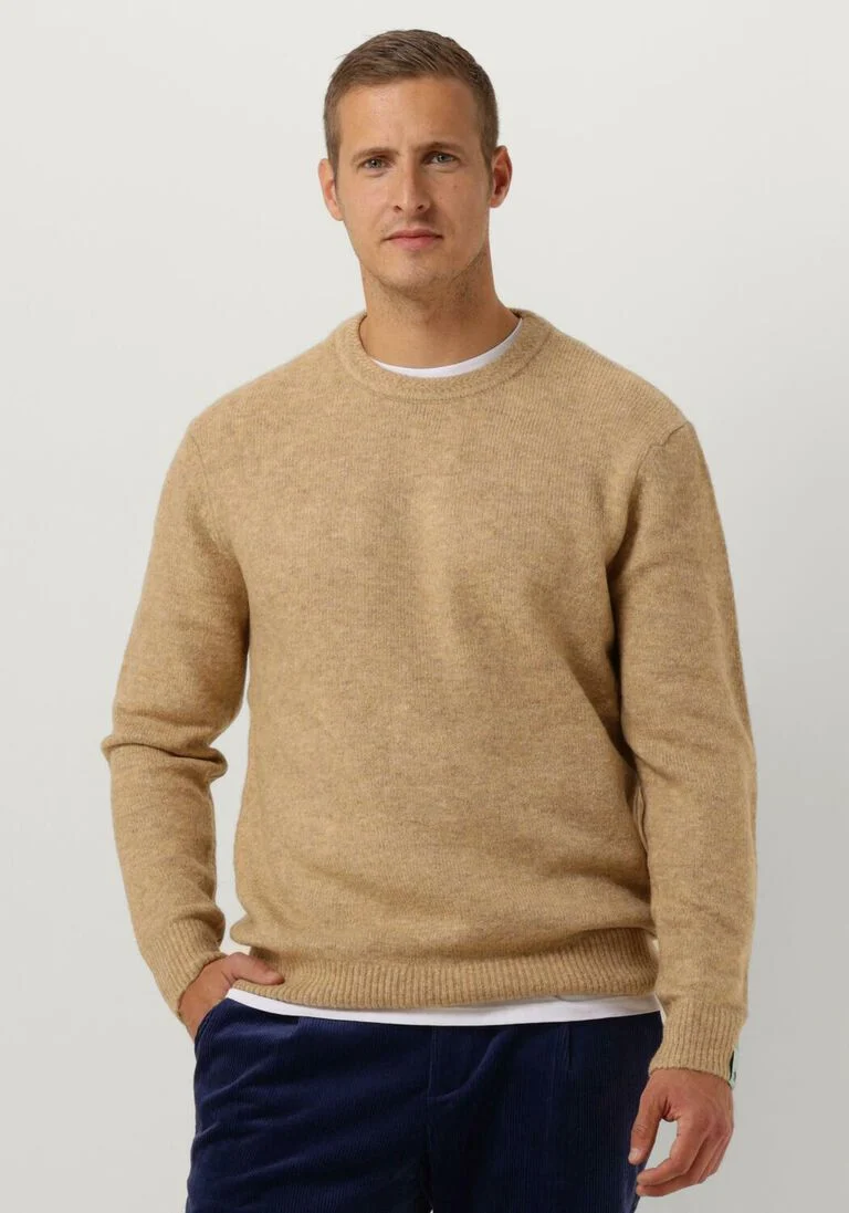 SCOTCH & SODA camel scotch & soda trui regular fit softy-knit melange pull