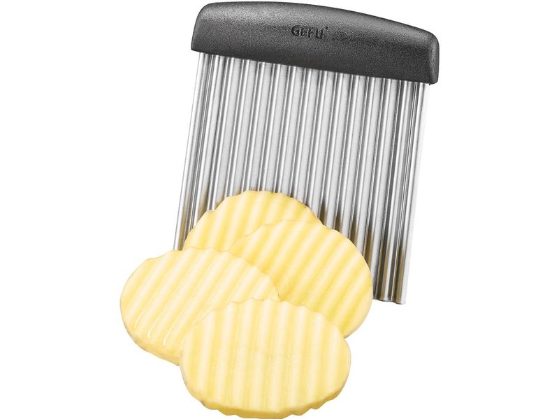 GEFU Wellenschneider Riffl Schwarz/Silber Messer für geriffelte Produkte