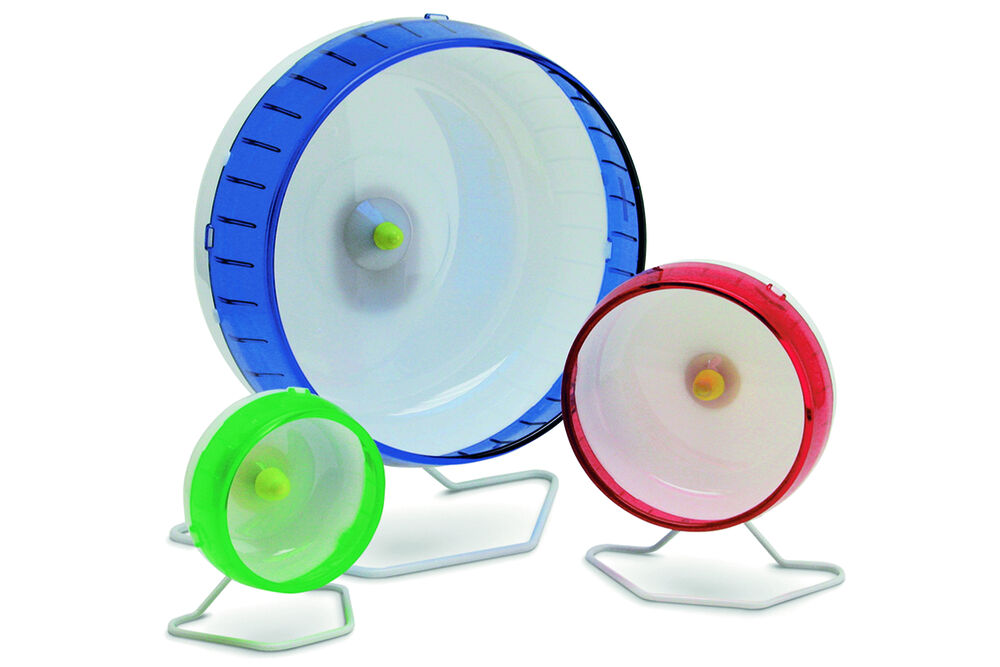Crittertrail Silent Spinner Groot - Knaagdierspeelgoed - Wit Blauw - 35.5x30x15 cm