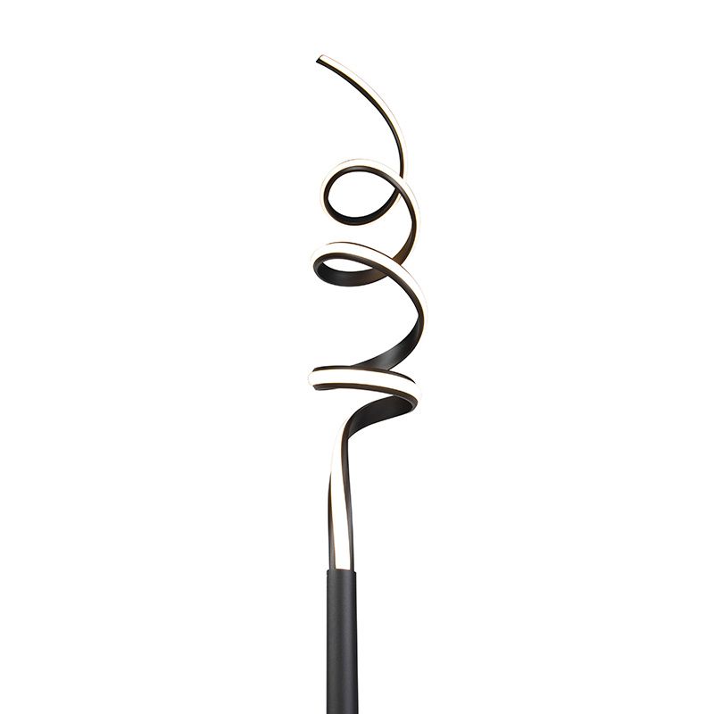 Design vloerlamp zwart incl. LED en dimmer - Twisted