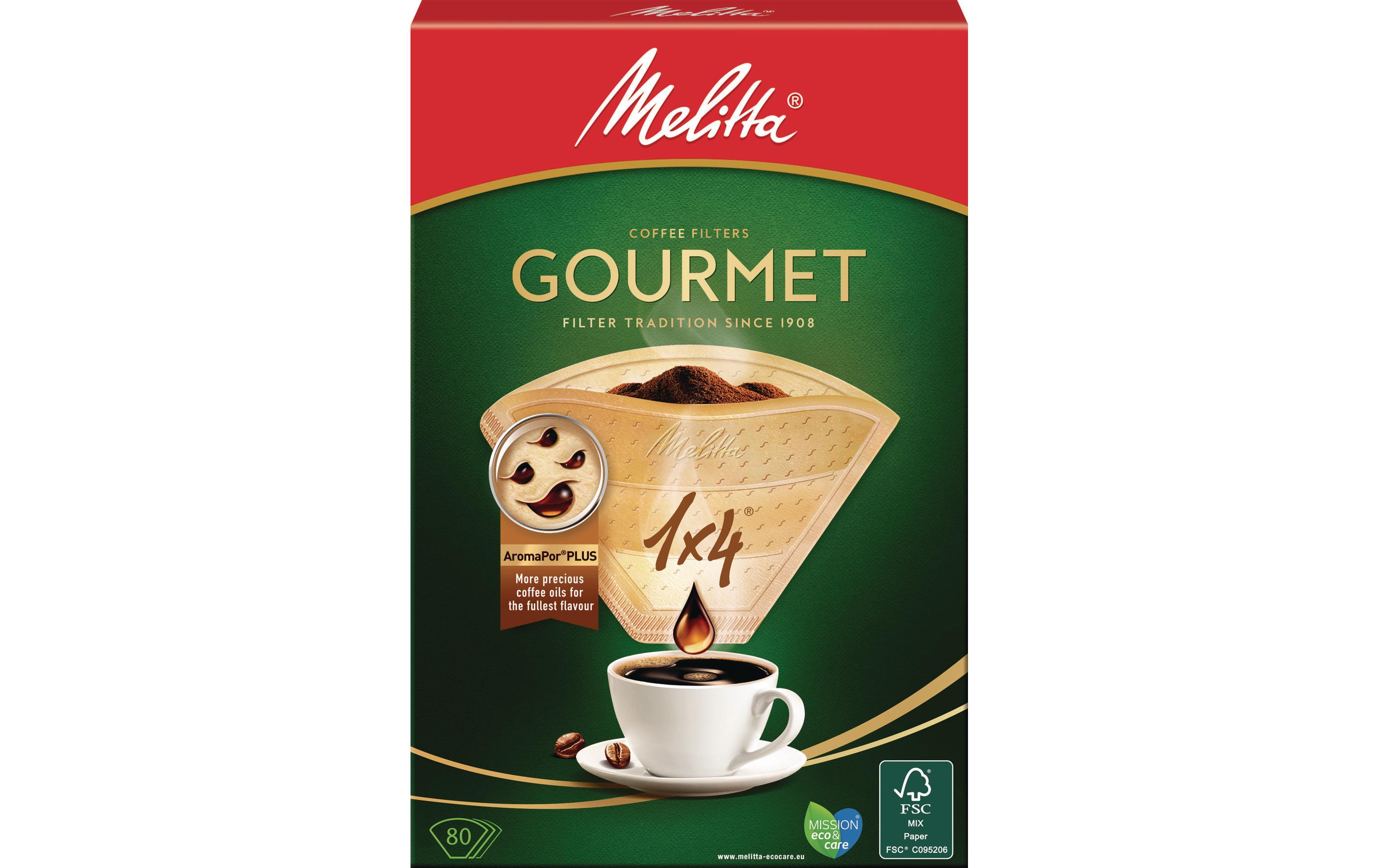 Filtertüte Gourmet 1x4 80 StückAus «Aromapor Plus»-Papier
