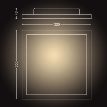 Philips Hue paneellamp Aurelle wit - warm tot koelwit licht 47W - vierkant - met dimmer switch