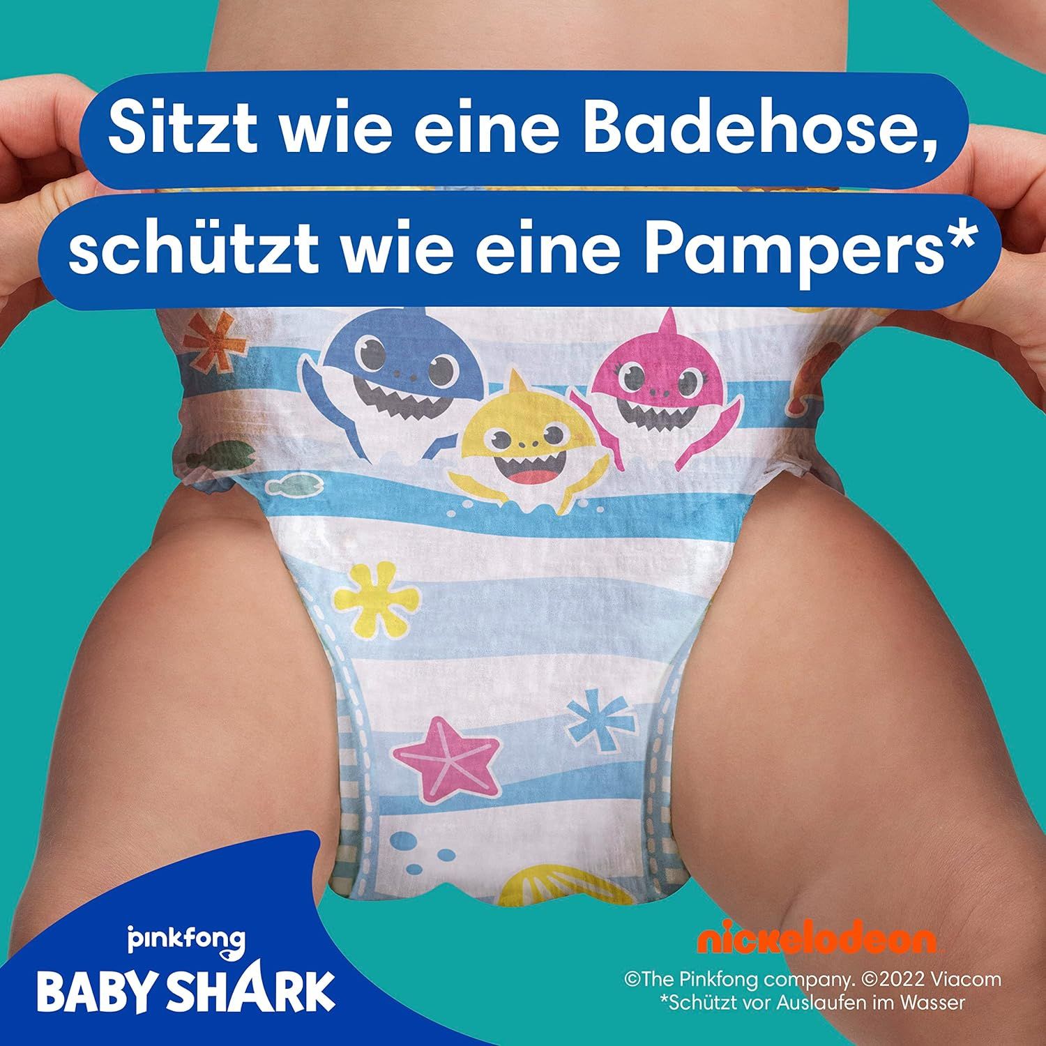 Pampers Windeln Größe 3-4, Splashers Baby Shark Limited Edition, 12 Stück, Einweg-Schwimmwindeln,