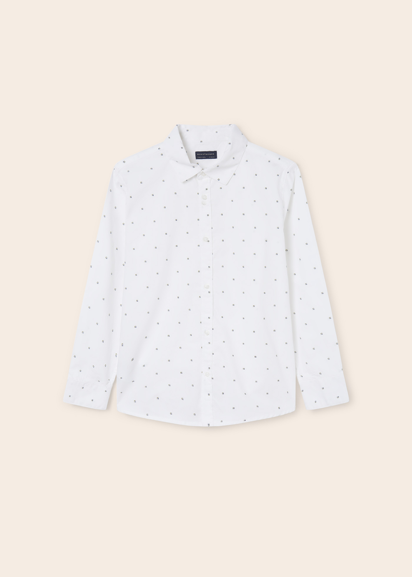 Camisa de algodão estampada de manga comprida para meninos
