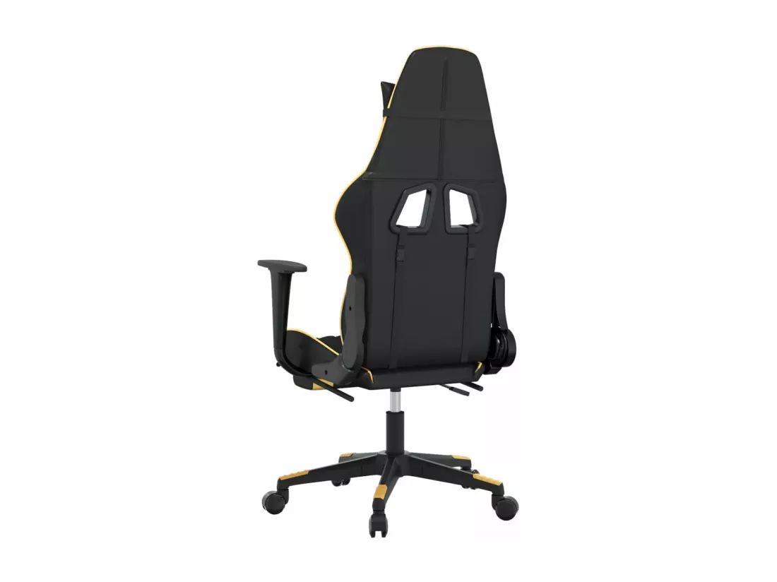Chaise de jeu de massage avec repose-pied Noir&Doré Similicuir