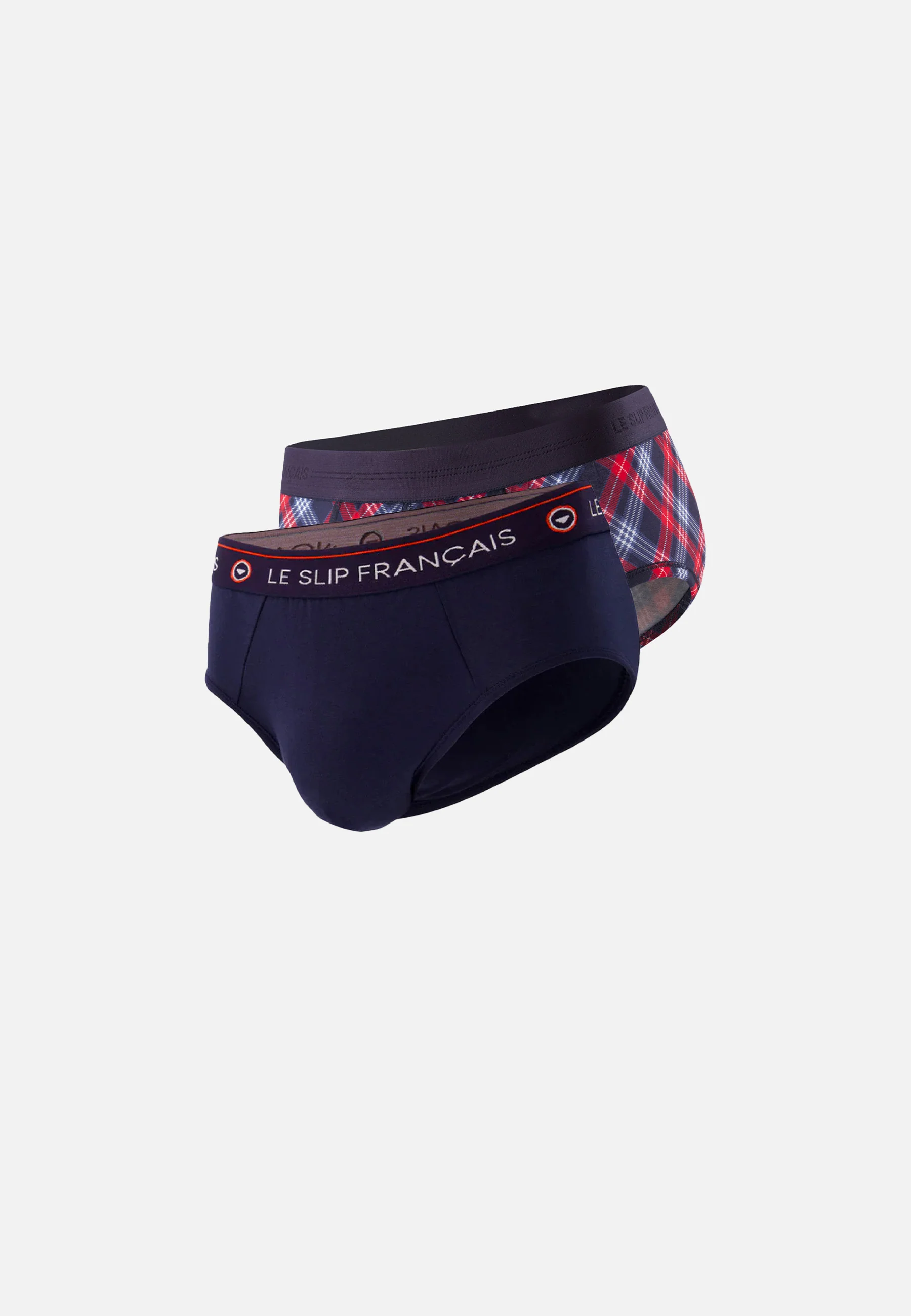 Duo de slips en coton-Coffret Duo Slip Terrible Marine Intrépide Tartan