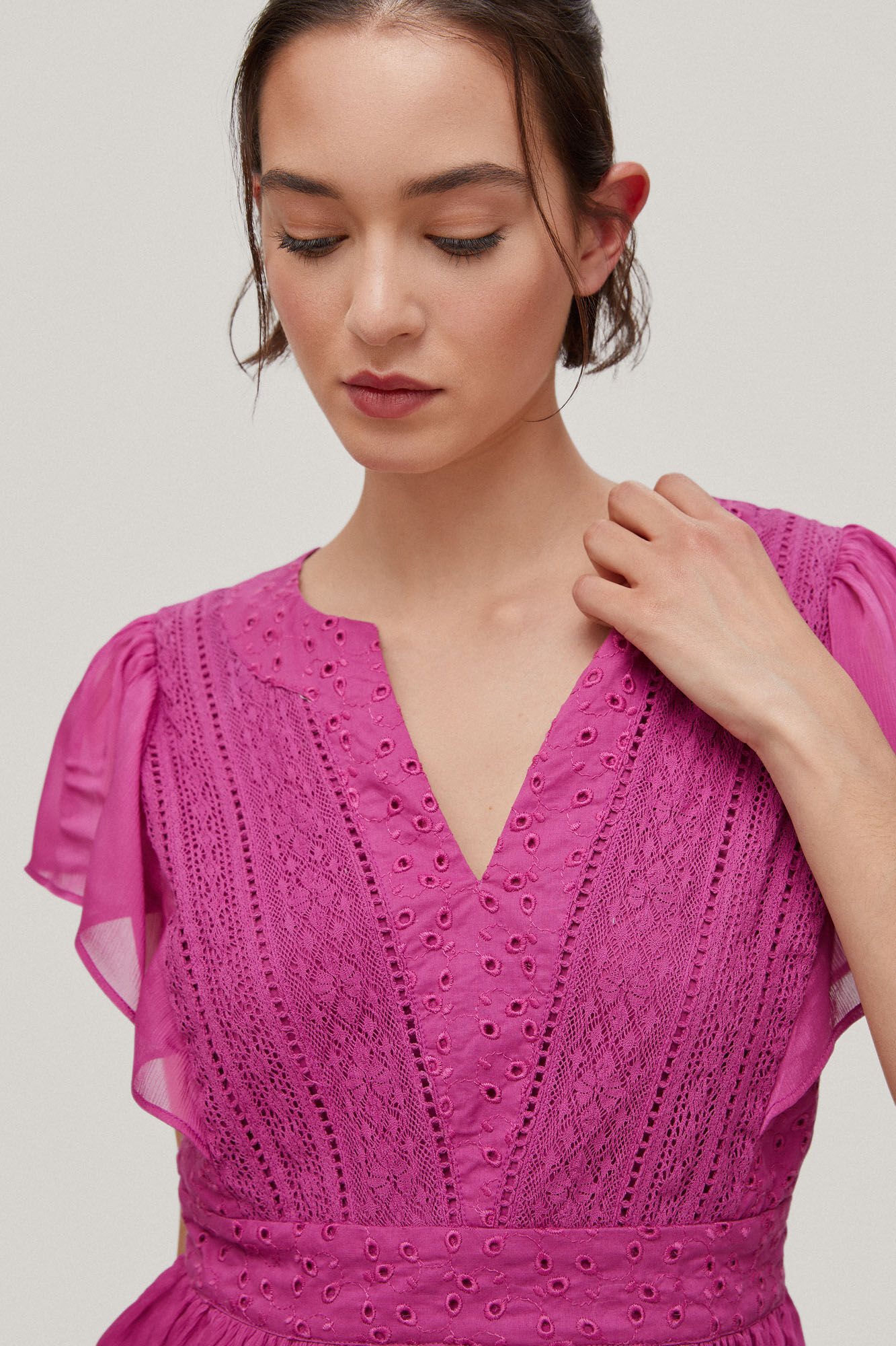 Blusa romântica bordada - Rosa