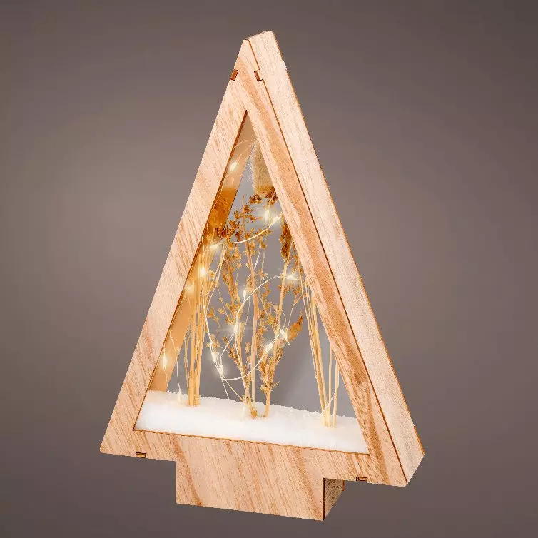 Sapin lumineux à piles 25 LED (H28 cm) Savoie Blanc chaud