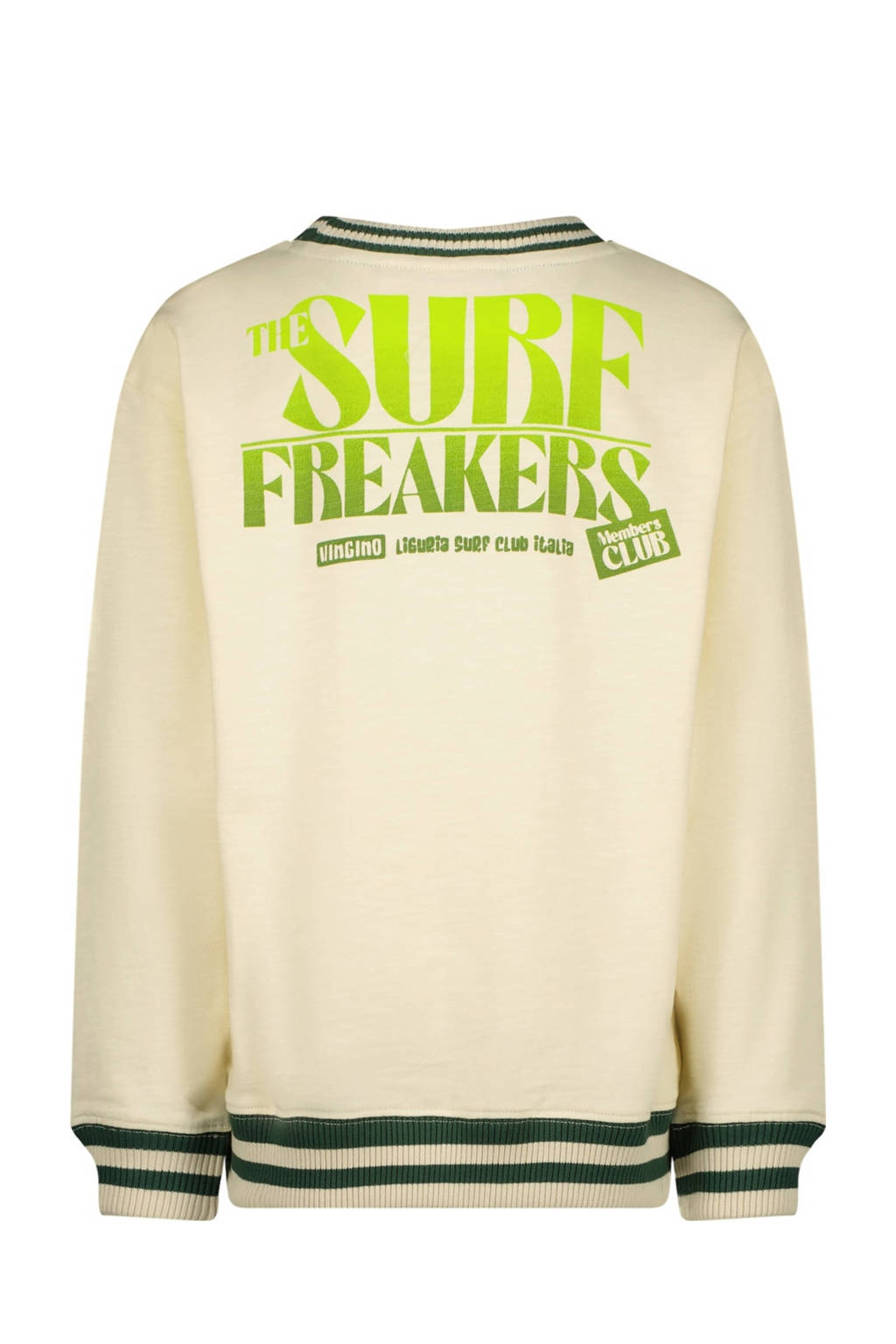 Vingino sweater Nijo met backprint ecru/zwart