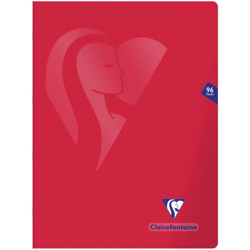 Cahier piqué Mimesys 24x32cm 96 pages ligné + marge couverture polypropylène - Assortis