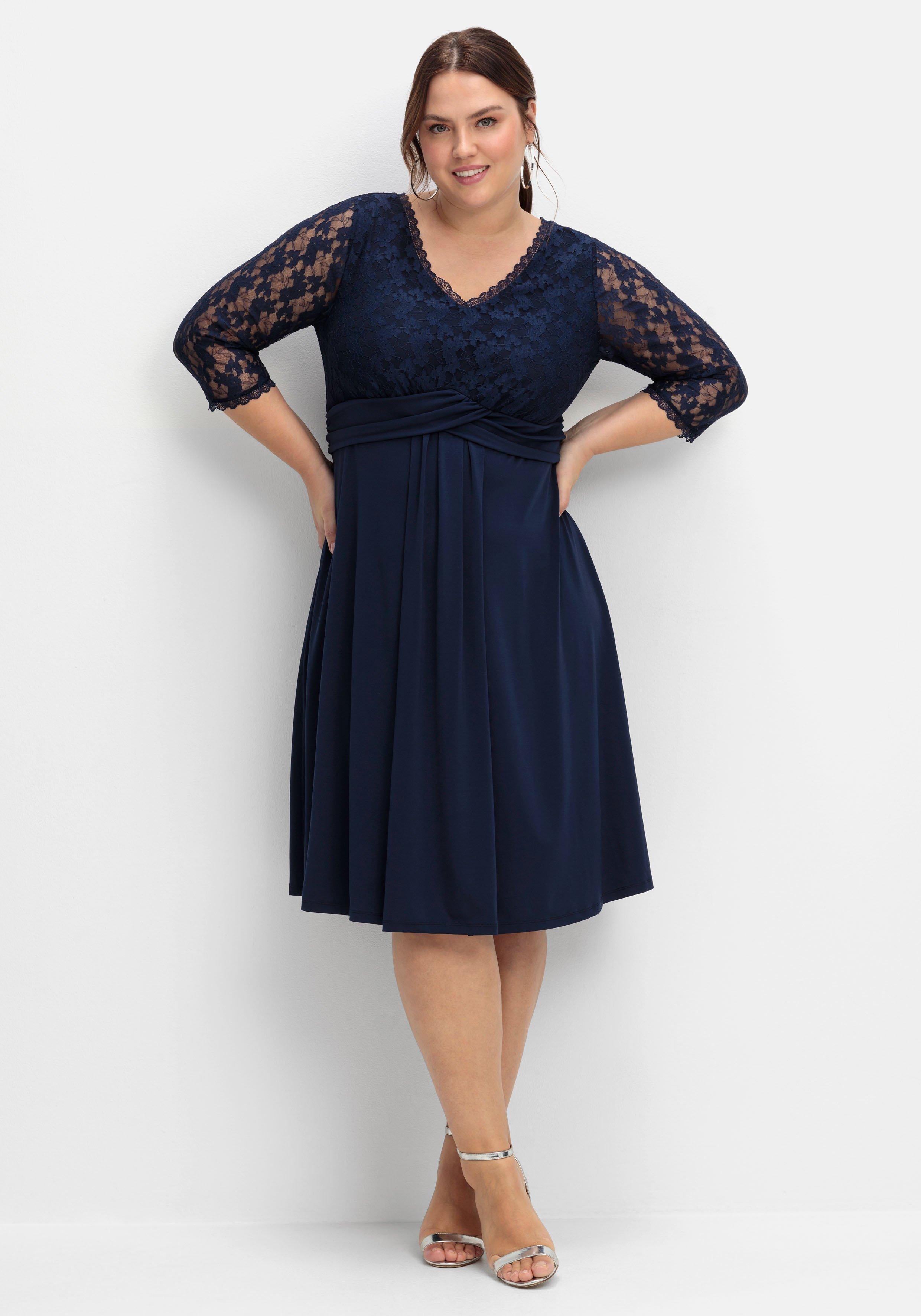 Abendkleid mit floraler Spitze und Zier-Knotendetail