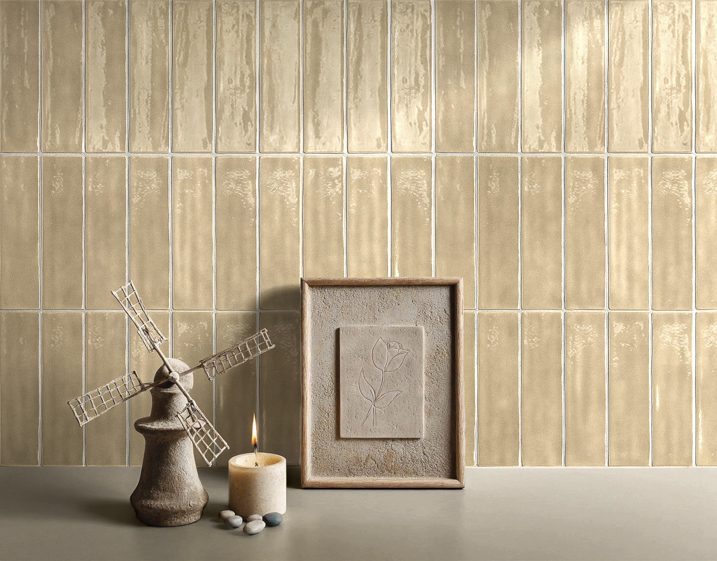 Navale Kolore wandtegel 7.5x30cm creme