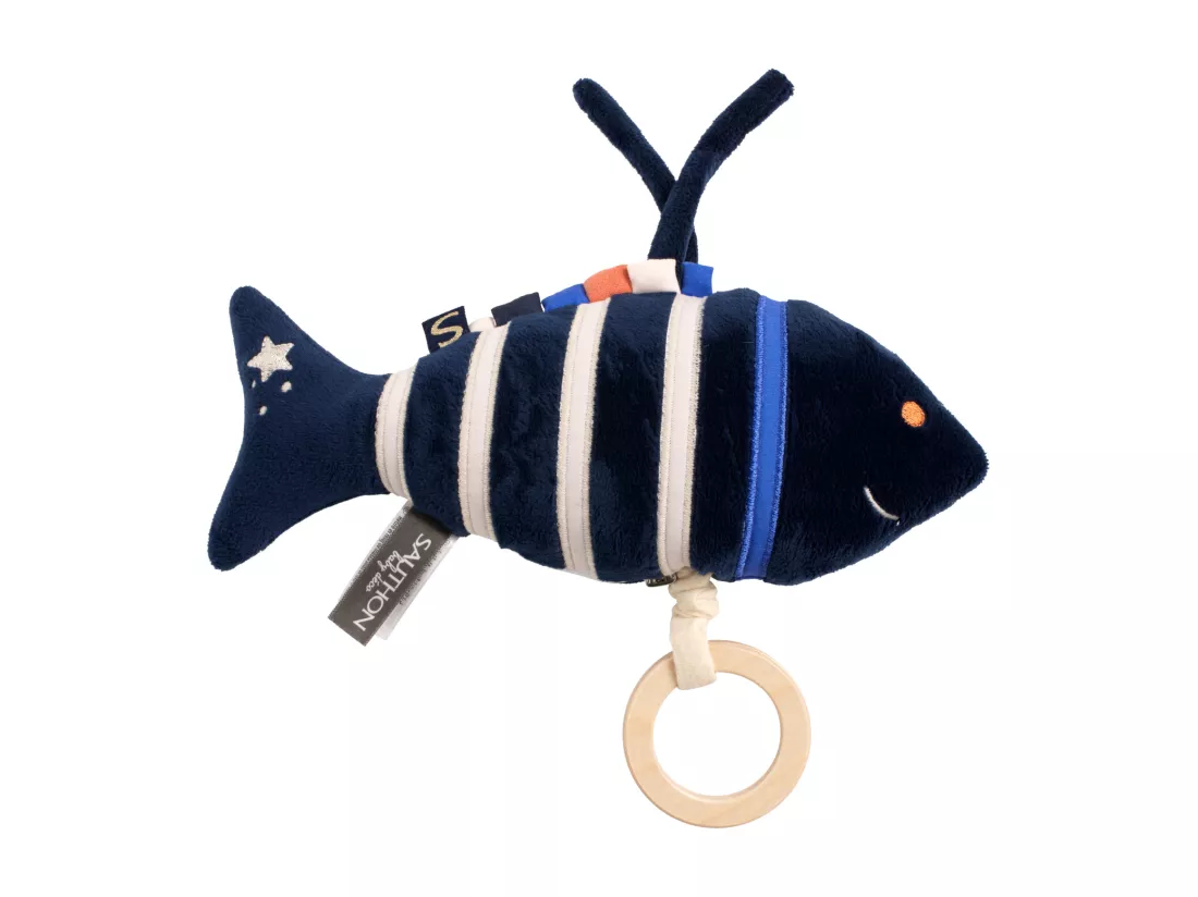 Peluche mini musical poisson en velours