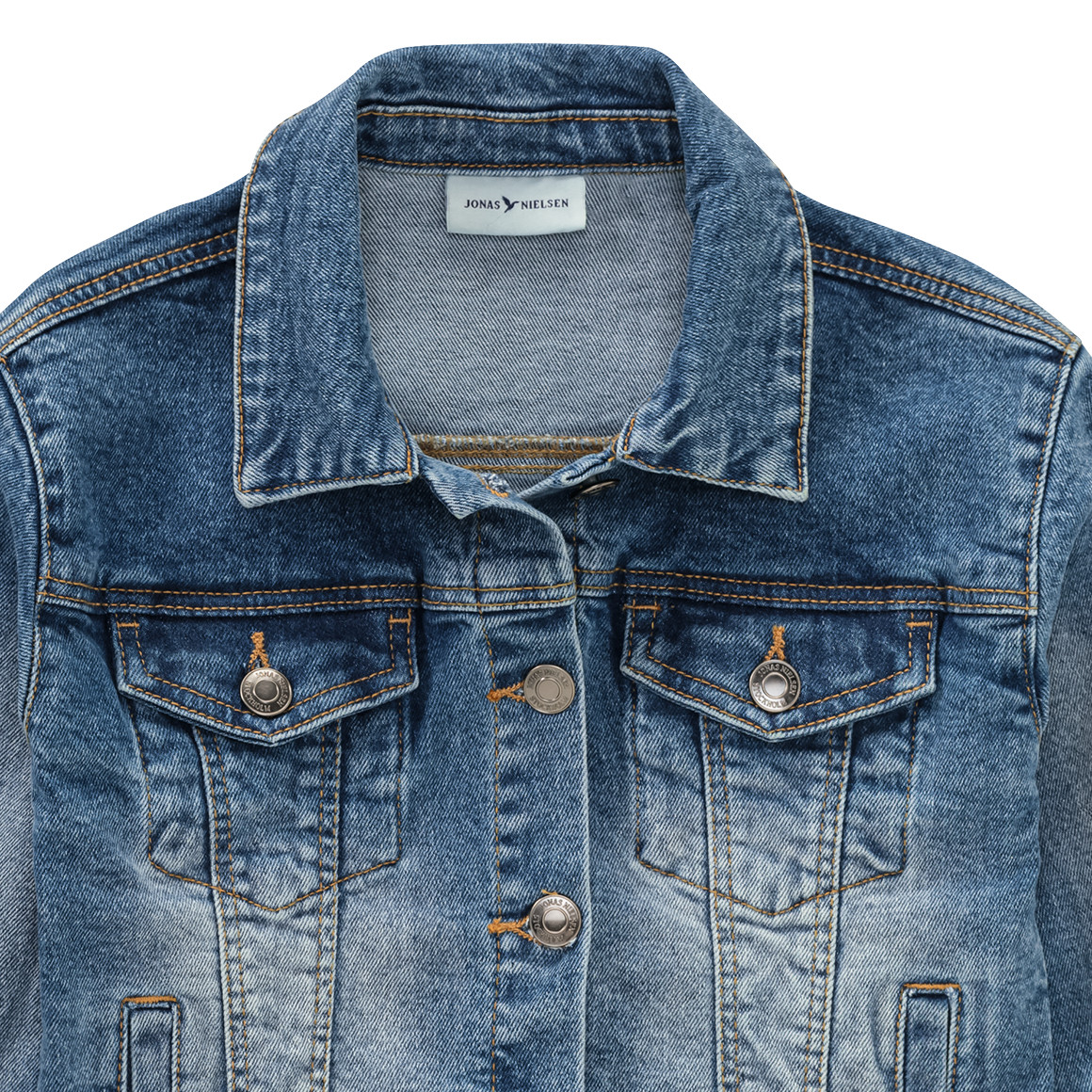 Jonas Nielsen Mädchen Jeansjacke mit Stickerei blau