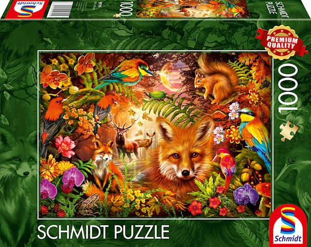 Puslespill Flowers fur and feathers 1000 brikker Schmidt