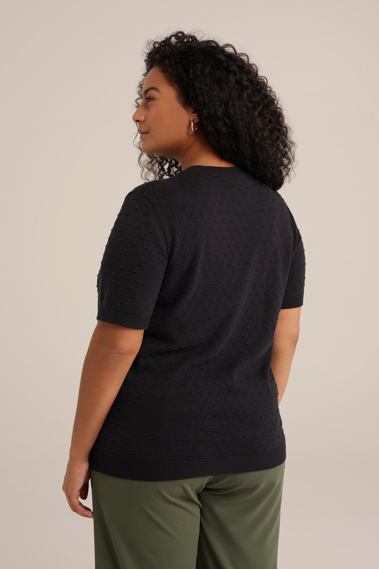 trui met structuur WE Fashion Zwart