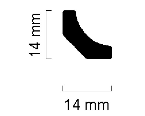 Hollijst, sparren/grenen, ruw, 14x14x1000 mm