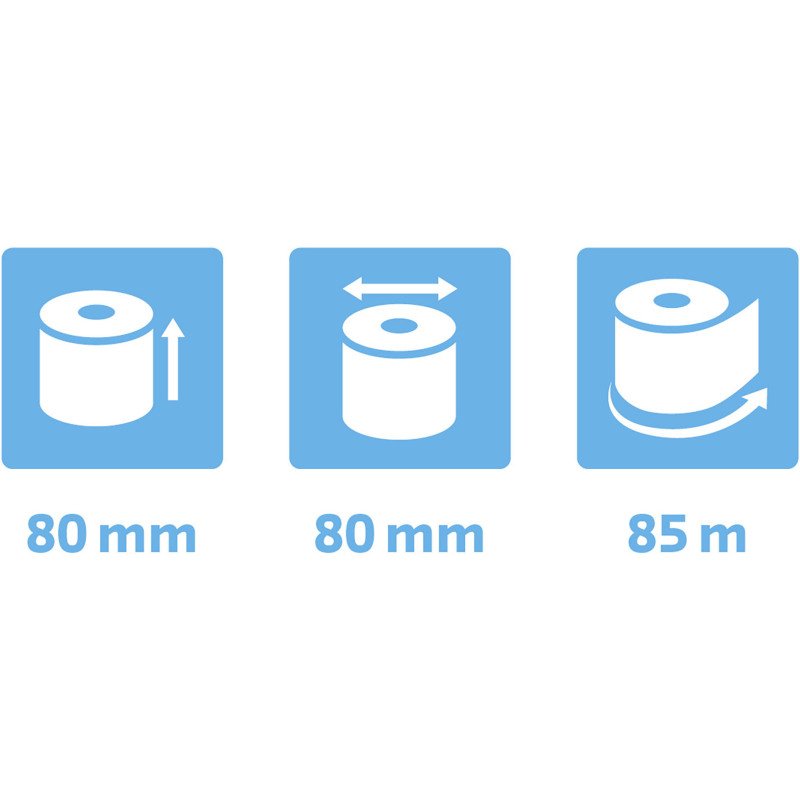 Bobines Caisses Exacompta 43809E - l 80 mm x L 85 m, Ø 80 mm - 1 pli(s) - paquet de 10