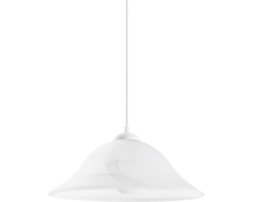 Hanglamp, 1-lichts, HxØ 110x35 cm, wit/albast